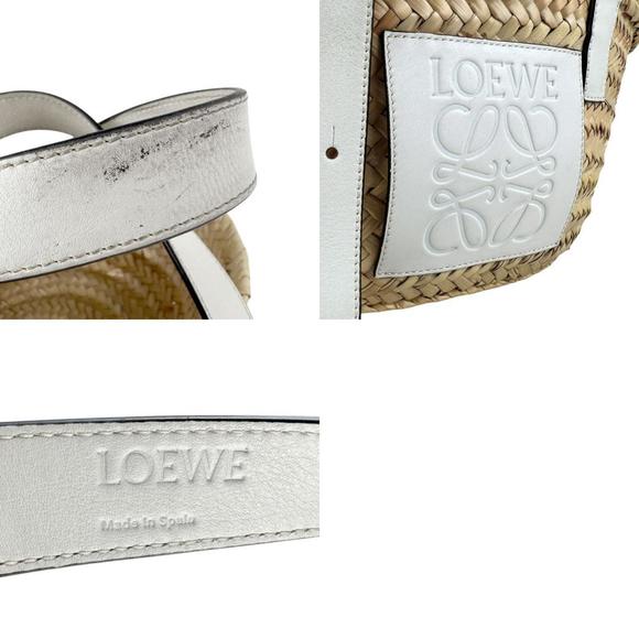 LOEWE Small Basket Handbag in Straw Leather (White/Natural) for Women (z6452) - Picture 5 of 5